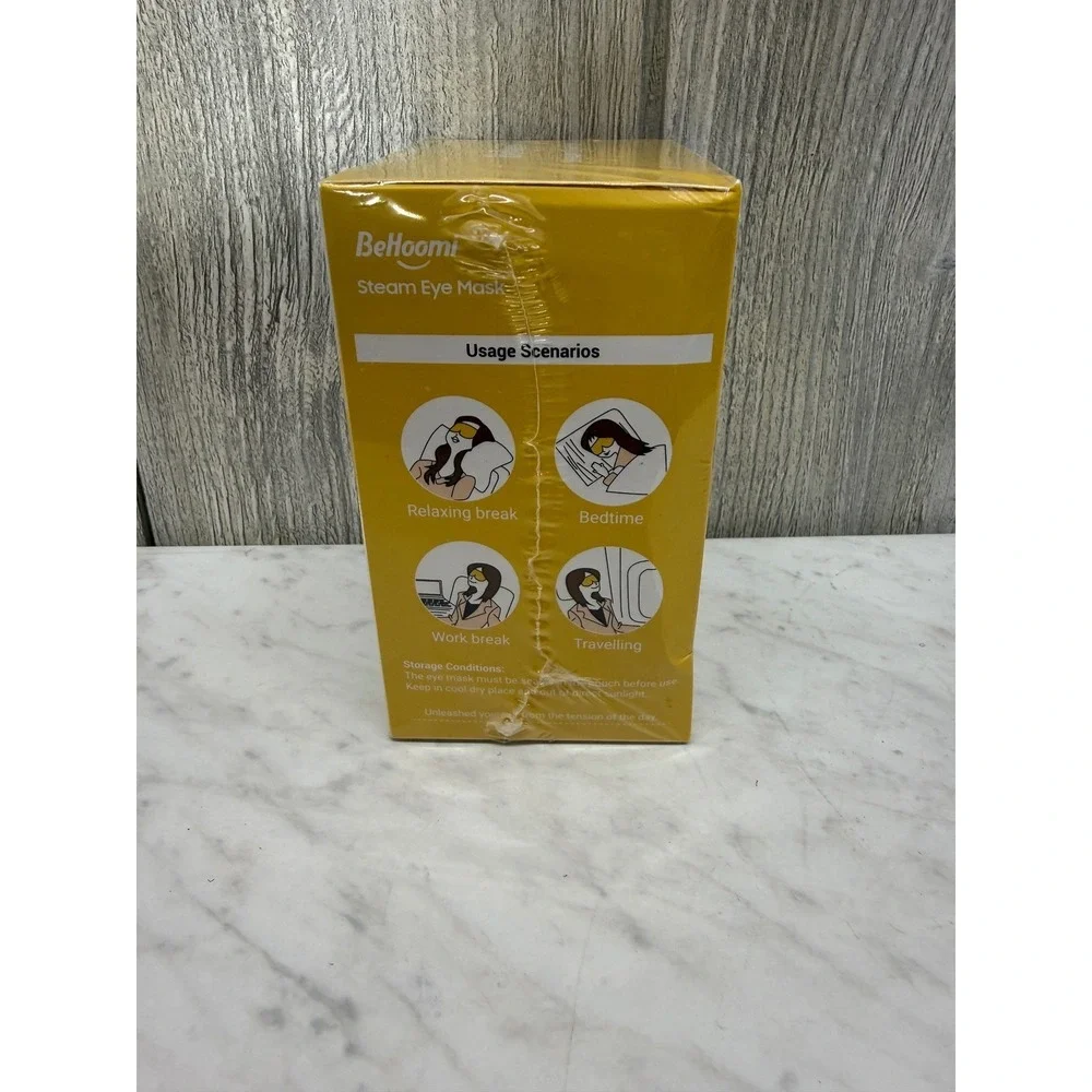 BeHoomi Steam Eye Mask 10 Pack Chamomile Scented Self Heating Warm Compress Mask